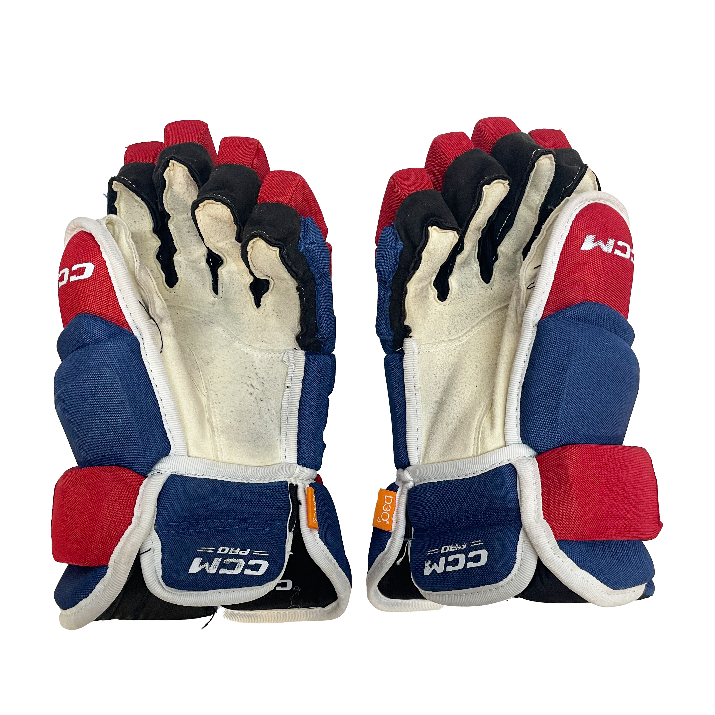 CCM Tacks 4 Roll Pro – Gant de hockey d'occasion NHL Pro Stock – Canadiens de Montréal (bleu/blanc/rouge)